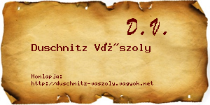 Duschnitz Vászoly névjegykártya